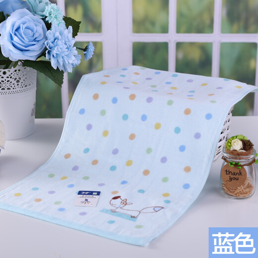 Gold number pure cotton cartoon Wu Nian double-layer gauze children's towel household women's face towel kindergarten face wash towel sweat towel children's towel soft and absorbent 52*28CM red