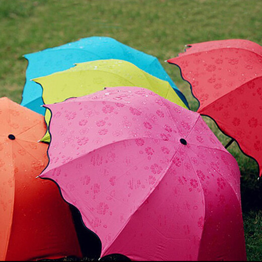 Parasol anti-UV sun umbrella sun protection women's tri-fold umbrella fresh sunny umbrella red