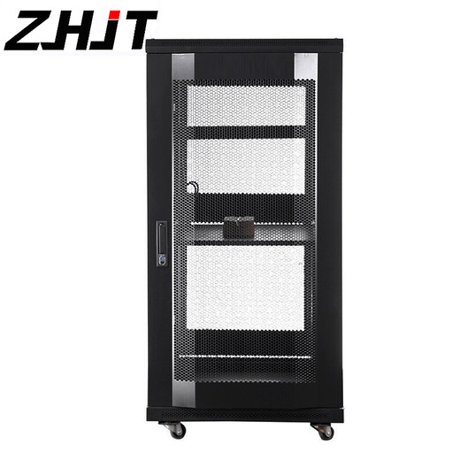 ZHJT机柜27U网络机柜1.4米标准机柜600*600*1400ZT6627 黑色玻璃门 加厚款
