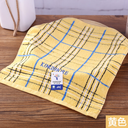 Gold size pure cotton household face towel for adults, couples and children, satin children's and ladies' kindergarten face washcloth, soft and absorbent large handkerchief, yellow
