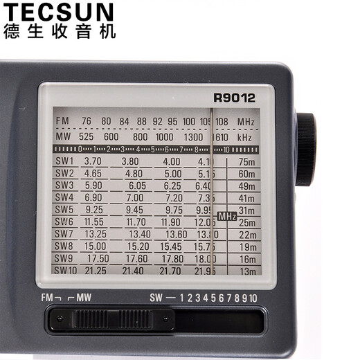 Tecsun R9012 Radio Full Band Pointer Portable Elderly Broadcasting Semiconductor English CET-4-6 College Entrance Examination Listening Test Radio Iron Gray