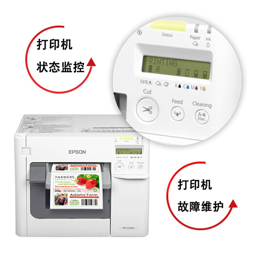 爱普生EPSON爱普生TM-C3520彩色标签打印机不干胶条码二维码食品药品商标产品铭牌化工行业生物制药 TM-C3520标配1套原装4色墨盒