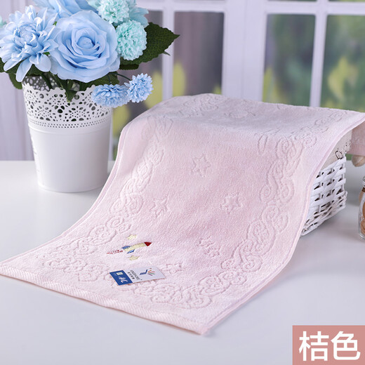 Gold number pure cotton cartoon little rocket children's face wash towel cartoon cut velvet kindergarten face wash towel children's sweat towel soft and water-absorbent 52*27CM 48g blue