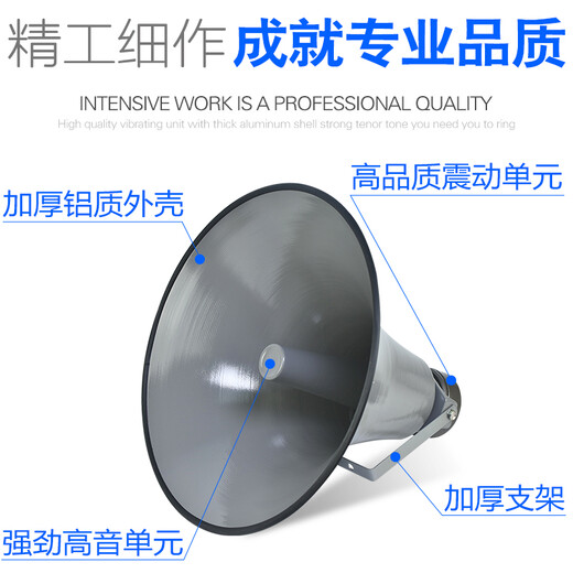 Lingsheng Outdoor Public Broadcast Horn Tweeter Rural Campus Broadcasting Audio Publicité d'urgence Système de diffusion d'urgence 50W Amplificateur + 1 50W Angle
