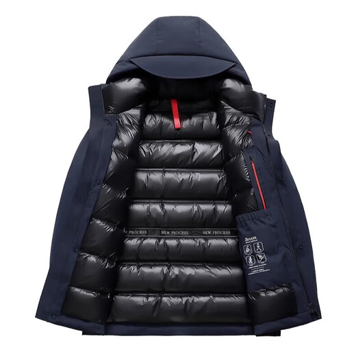 Sbanu thickened down jacket men's short 2025 winter new outdoor extreme cold warm white duck down winter jacket 9737丨Hidden blue丨XL (180)