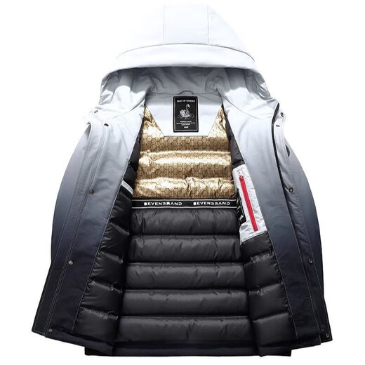 Sbanu Backe Down Jacket For Men Short 2025 Invierno Nuevo Gradiente Pato Blanco Down Warm When Capucha de hombres 9758 丨 Moying 丨 3xl (190)