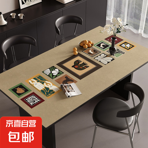 
Leather tablecloth without washing, oilproof, waterproof, anti-scalding, heat-insulated tablecloth tabletop protection pad dining table mat tea table mat table cloth silicone-[ZD11981] Gallery walk 80*160CM