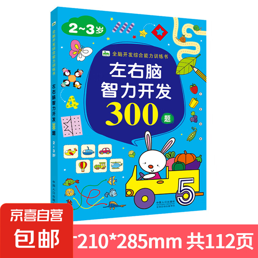 Children's left and right brain development thinking training book for children's intelligence development brain 2-3 years old 6 educational toys Left and right brain intelligence development 300 questions 2-3 years old No Specifications