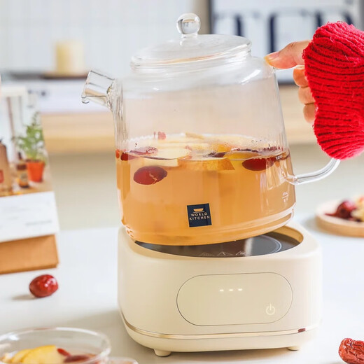 World KitchenAmerican Corning Health Pot Full Glass Constant Temperature Pot Multifunctional Office Tea Maker Kettle Scented Tea 1.2L Top Version Glass Pot + Tea Strainer + Stew Cup