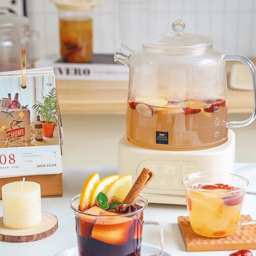World KitchenAmerican Corning Health Pot Full Glass Constant Temperature Pot Multifunctional Office Tea Maker Kettle Scented Tea 1.2L Top Version Glass Pot + Tea Strainer + Stew Cup