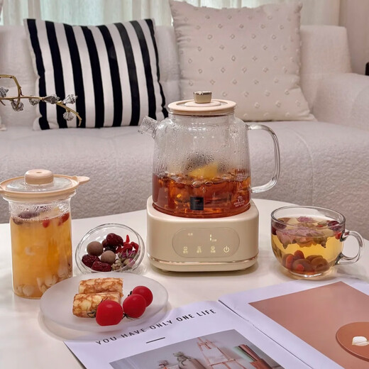 World KitchenAmerican Corning Health Pot Full Glass Constant Temperature Pot Multifunctional Office Tea Maker Kettle Scented Tea 1.2L Top Version Glass Pot + Tea Strainer + Stew Cup