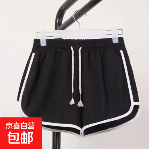 New Korean Fashion Women's Yoga Running Three-Point Pants Solid Color Casual Comfortable Sports Shorts Women's Manufacturer Wholesale Black M