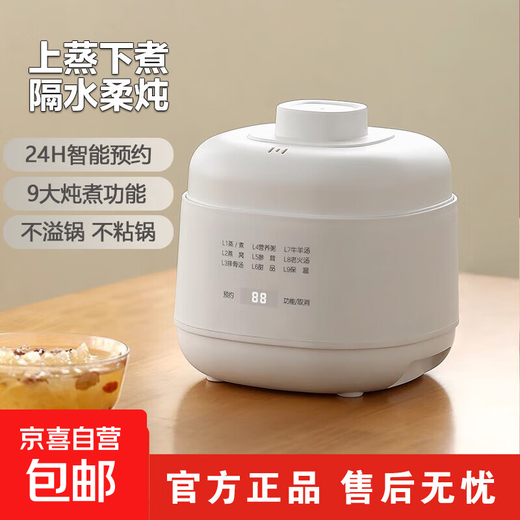 Electric stew pot, steamer, electric cooking pot, stew pot, casserole pot, stew and steam, all-in-one food supplement pot, stew soup cup, electric stew pot, electric casserole pot, soup pot, stew pot, water-proof porridge, multifunctional simple white 1L