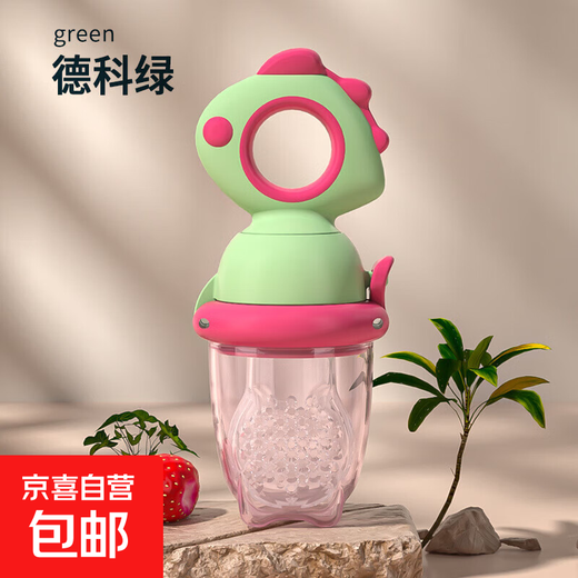 Dinosaur push-type bite bag, baby fruit and vegetable snack, juice snack, baby fruit push-type bite bag, green M 1 pack