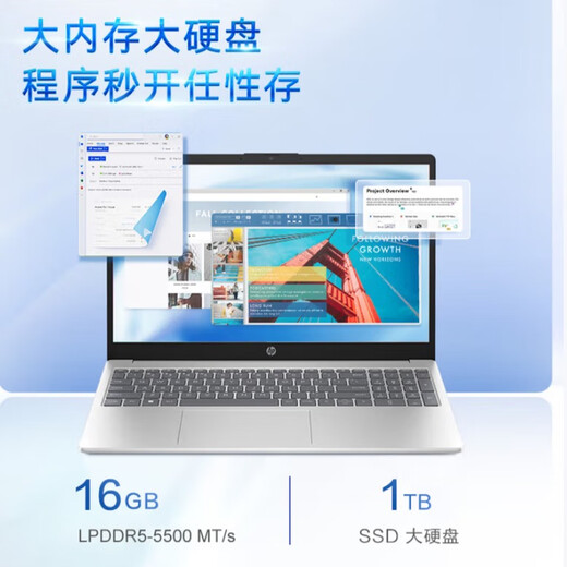 HP Star Book 15 Thin and Light Laptop (R5-7520U 16G 1TB Anti-Glare Screen E Butler 7*24 Hours Service) Silver Ryzen 5-7520U 16G 1T IPS. Anti-Glare Official Package (Free Accessories Gift Pack)