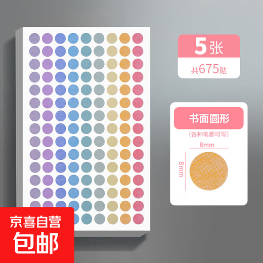 Bunte Polka-Dot-Aufkleber für den Kindergarten, blanko, handbeschreibbar, bunte Polka-Dot-Etiketten, rund, selbstklebend, selbstklebende Aufkleber, kleine Größe, kleine Punkte, kleine Etikettenaufkleber, selbstklebend, rund, 8 mm Farbe, 1 Packung/insgesamt 675 Aufkleber (alle Arten von Stiften können beschrieben werden)