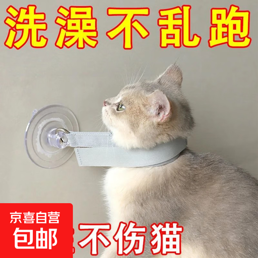 Pet bath holder, pet grooming table sling, suction cup lanyard, wire rope, cat bath goodies fixing rope, black - 1 piece