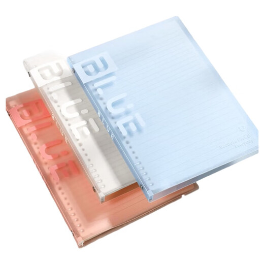 SUNWOOD B5/30 sheets of 60-page loose-leaf notebook, semi-transparent shell 10-hole detachable portable loose-leaf notebook, postgraduate entrance examination wrong question homework book, ice blue 1283