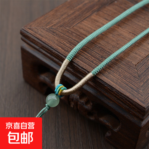 Jewelry accessories hand-woven pendant rope crystal handmade rainbow winding necklace rope small round rope hanging neck rope Autumn green