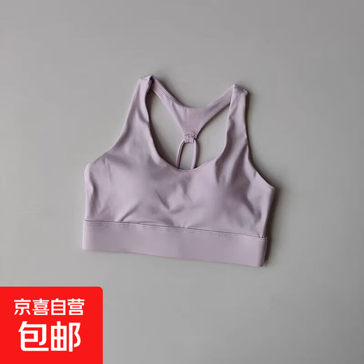 New Yoga Bra Women's Fitness Back One Cup Sports Bra Running Pilates Quick Drying Outer Wear Vest Light Purple L