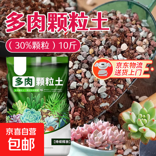 Succulent soil special nutritional soil fleshy granular soil plant planting soil paving stone leaf insert household peat soil large bag 30% granular succulent soil 10Jin Jin is equal to 0.5 kg