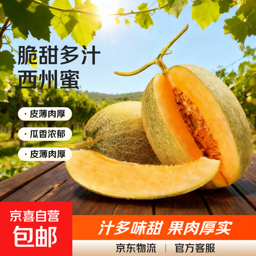正宗哈密瓜西州蜜大果甜瓜新鲜采摘蜜瓜脆甜多汁整箱 哈密瓜1.5-2斤
