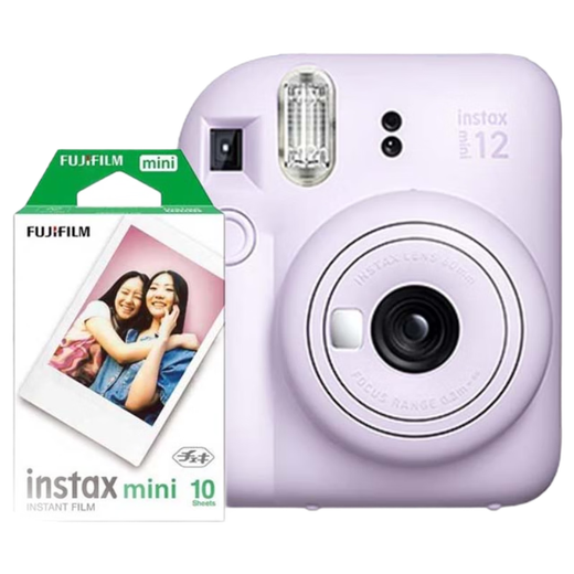 Fuji instax camera + photo paper 10-piece set mini12 instant imaging camera iris purple photo paper set