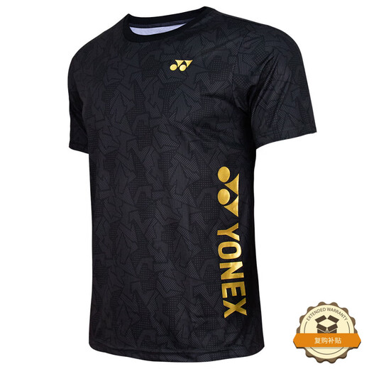 尤尼克斯（YONEX）羽毛球服运动服T恤上衣短袖透气 男款-115071BCR-黑  L 