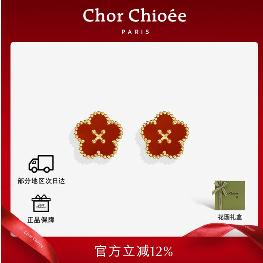 Dukou Lucky Earrings Women's Carnelian Light Luxurious Earrings High-end Exquisite and Elegant Birthday Gifts for Girlfriend and Wife