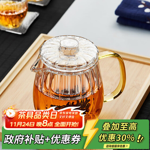 Mesni thickened glass teapot glass tea infuser filter teapot kung fu tea set