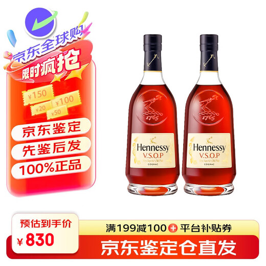 轩尼诗VSOP 法国进口 干邑白兰地 洋酒烈酒 商务宴请送礼佳选 VSOP 700mL 2瓶