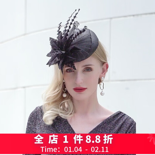 EE summer new style black flower banquet ladies fashion hat hat women summer elegant lace flower hat black adjustable