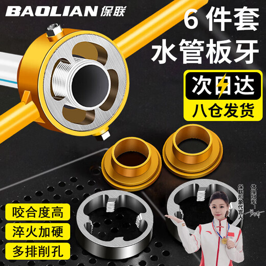 Baolian water pipe die 6-piece set plastic pipe threading device water pipe ppr pipe die set threading artifact tapping device