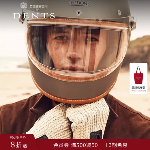 Dents light luxury golf gloves men's shearling knitted double-sided autumn and winter warm spring festival gift 5-1050 black/apricot XL