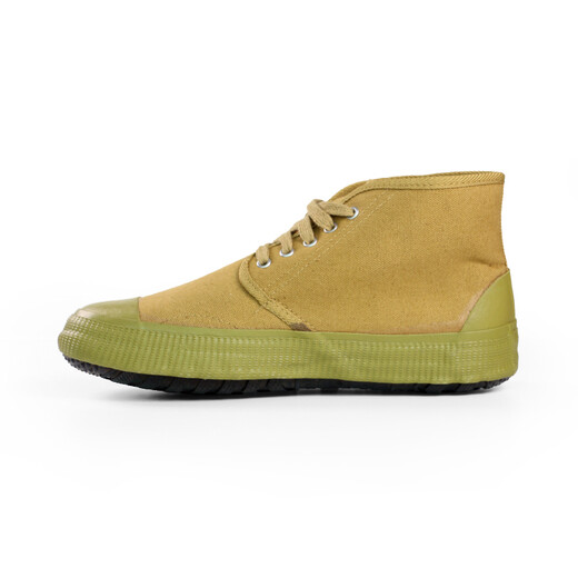 Safety brand (AN QUAN PAI) insulated shoes 5KV electrician shoes Labor protection work breathable canvas liberating shoes Z005 Military green high-top men and women 42