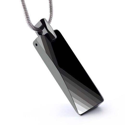 Ostantin tungsten gold pendant necklace, high-end, fashionable and versatile, trendy tungsten steel birthday and Valentine's Day gift for boyfriend and husband, black pendant with chain 50CM