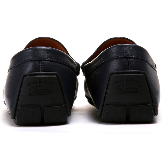 Gucci Gucci Herren dunkelblau geprägte Kuhläden Business Casual Flat Lederschuhe 466904 A9LF0 4009 Größe 40 Senden Sie Freund zur Freundin Geburtstagsgeschenk