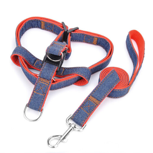 Dipur dog leash, small dog, medium dog leash, pet leash, dog leash, golden retriever Teddy dog ​​chain, denim leash, size M