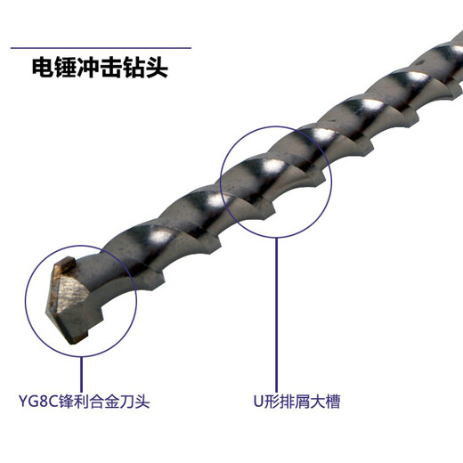 Non-standard round shank electric hammer drill bit impact drill bit 5 7 9 11 12.5 13 15 17 19 21 23*200ZG round shank 7*200mm