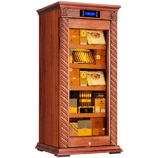 CIGARLOONG CL-339C cigar cabinet constant temperature and humidity solid wood cabinet intelligent compressor silent energy saving pure cedar wood cigar cabinet wood color