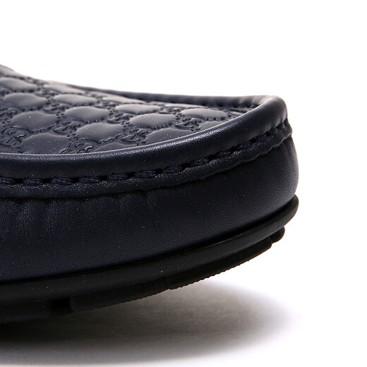 Gucci Gucci Herren dunkelblau geprägte Kuhläden Business Casual Flat Lederschuhe 466904 A9LF0 4009 Größe 40 Senden Sie Freund zur Freundin Geburtstagsgeschenk