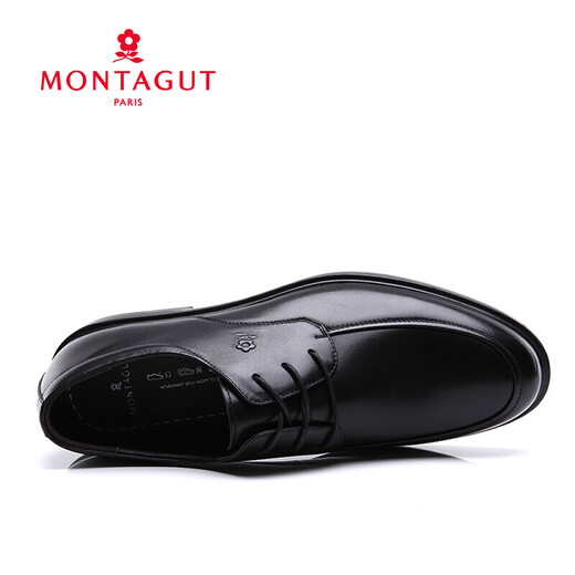 Montagut Men's Chaussures Nouveau produit Chaussures en cuir Men's Vérineuse Coure de cuir Couche Cow Hide Simple confortable et polyvalent Business à lacets rond