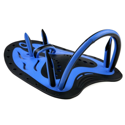 Swimming hand fins, paddling palms, used for swimming and paddling training for adults, silicone soft-sided hand fins, adjustable, beautiful and harmless, swimming equipment, blue L