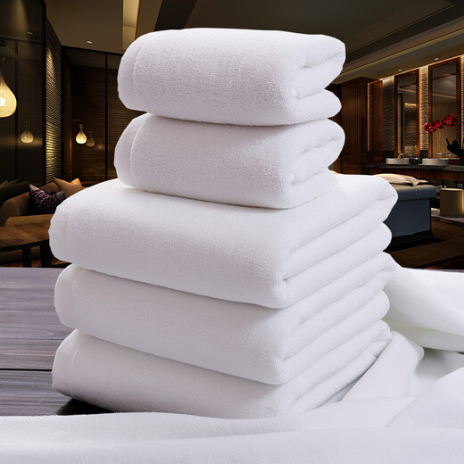 Bingxingmeng pure cotton white towel wholesale hotel beauty salon thickened Baotou cotton custom logo water-absorbent white towel thickened towel 32 strands of yarn 150g 35*75