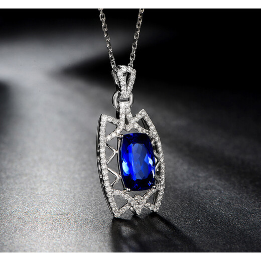 Millais Jewelry 6.07 carat natural tanzanite pendant 4A grade 18K gold inlaid with diamonds birthday gift necklace for women, chain not included, chain can be customized additionally
