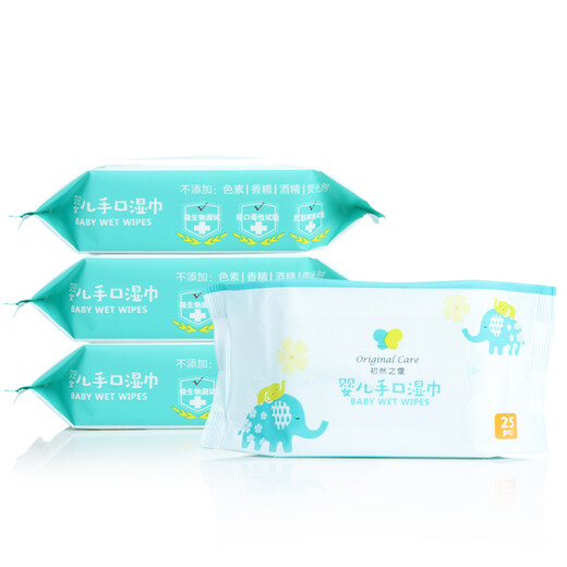 Churanzhi baby hand and mouth wipes 25 pieces * 4 pack