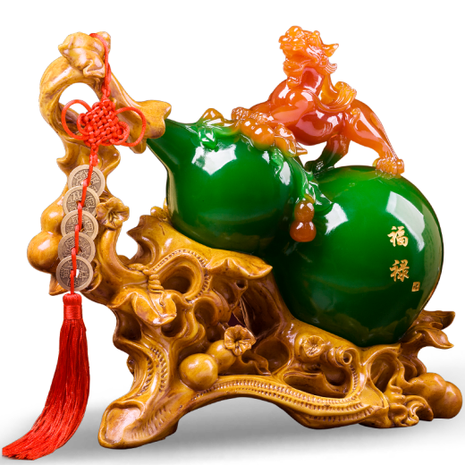 The source of the gift to attract wealth, gourd Pi Xiu, handicraft ornaments, home living room entrance, wine cabinet decoration, store opening gift decoration MT127-1 large green gourd