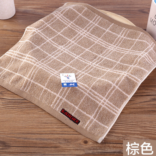 Gold size pure cotton men's small face towel for business couples, plaid women's face towel, travel towel, soft, absorbent, thick and durable 36*36CM Purple