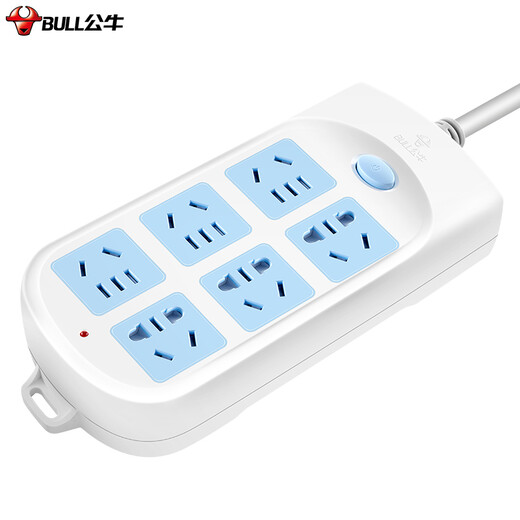 Bull (BULL) Overpower Overload Protection New National Standard/Plug Board/Plug Board/Plug Board/Plug Board/Plug Board/Plug Board GN-603 6-bit total control total length 1.8 meters