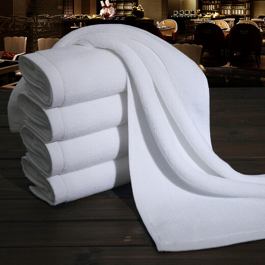 Bingxingmeng pure cotton white towel wholesale hotel beauty salon thickened Baotou cotton custom logo water-absorbent white towel thickened towel 32 strands of yarn 150g 35*75